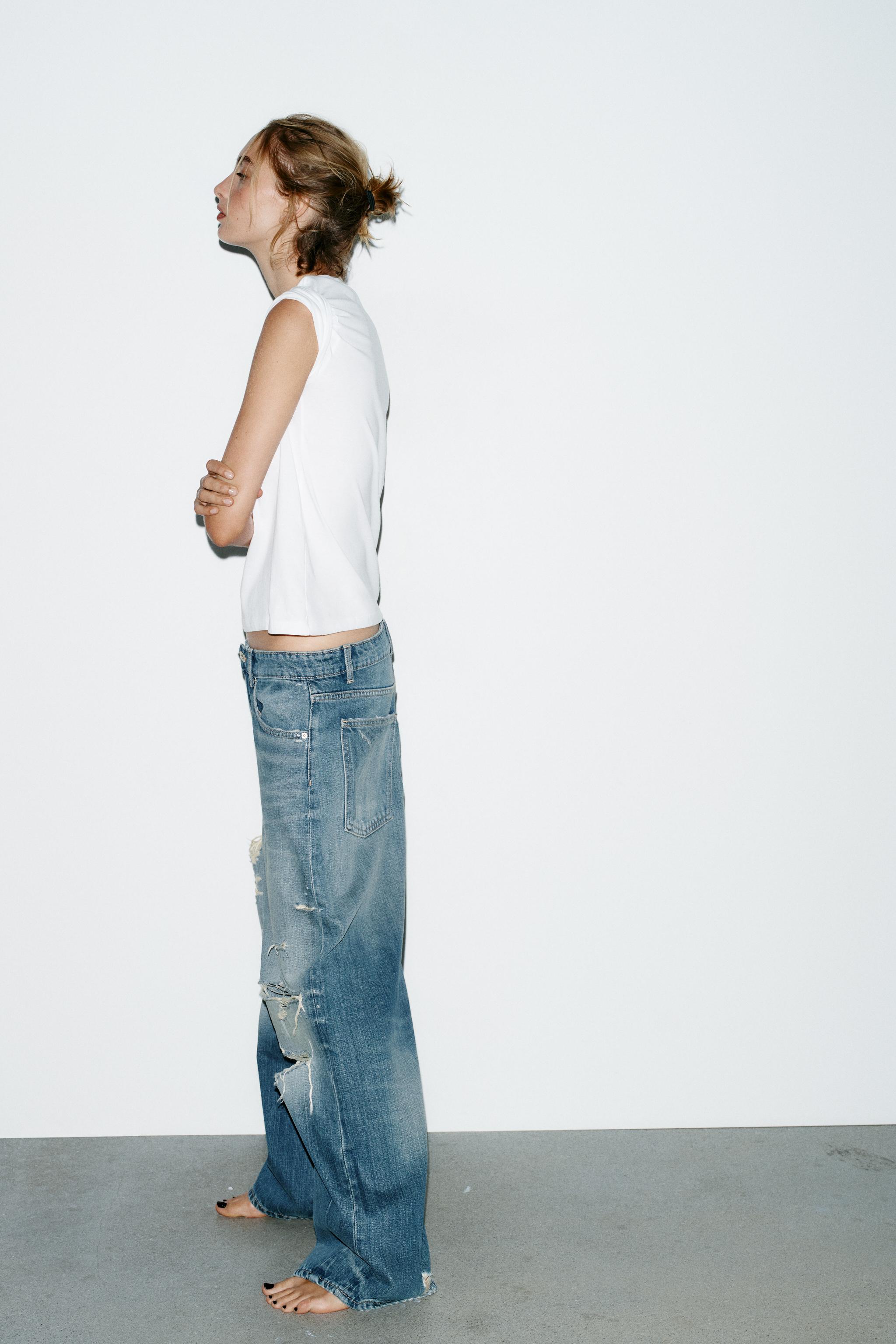 TRF MID-RISE BAGGY BALLOON JEANS